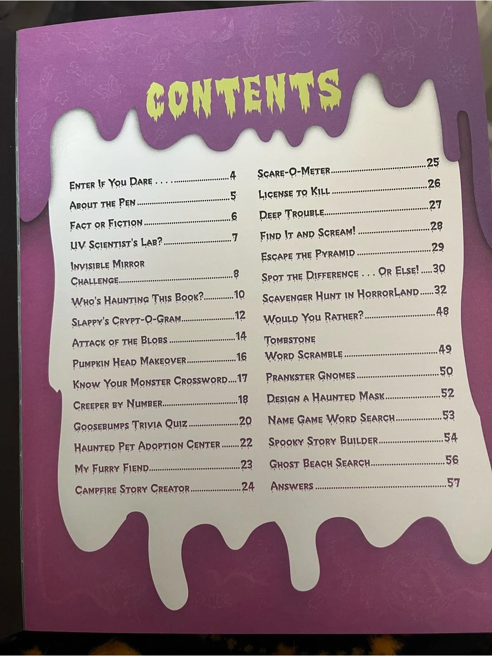Goosebumps Haunted Ink Activity Book w/ UV Invisible Ink Pen Halloween